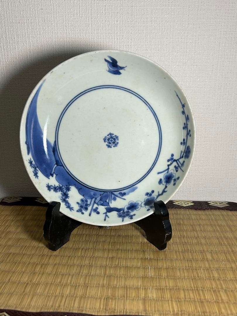 古伊万里 藍柿右衛門 染付皿 江戸時代中期