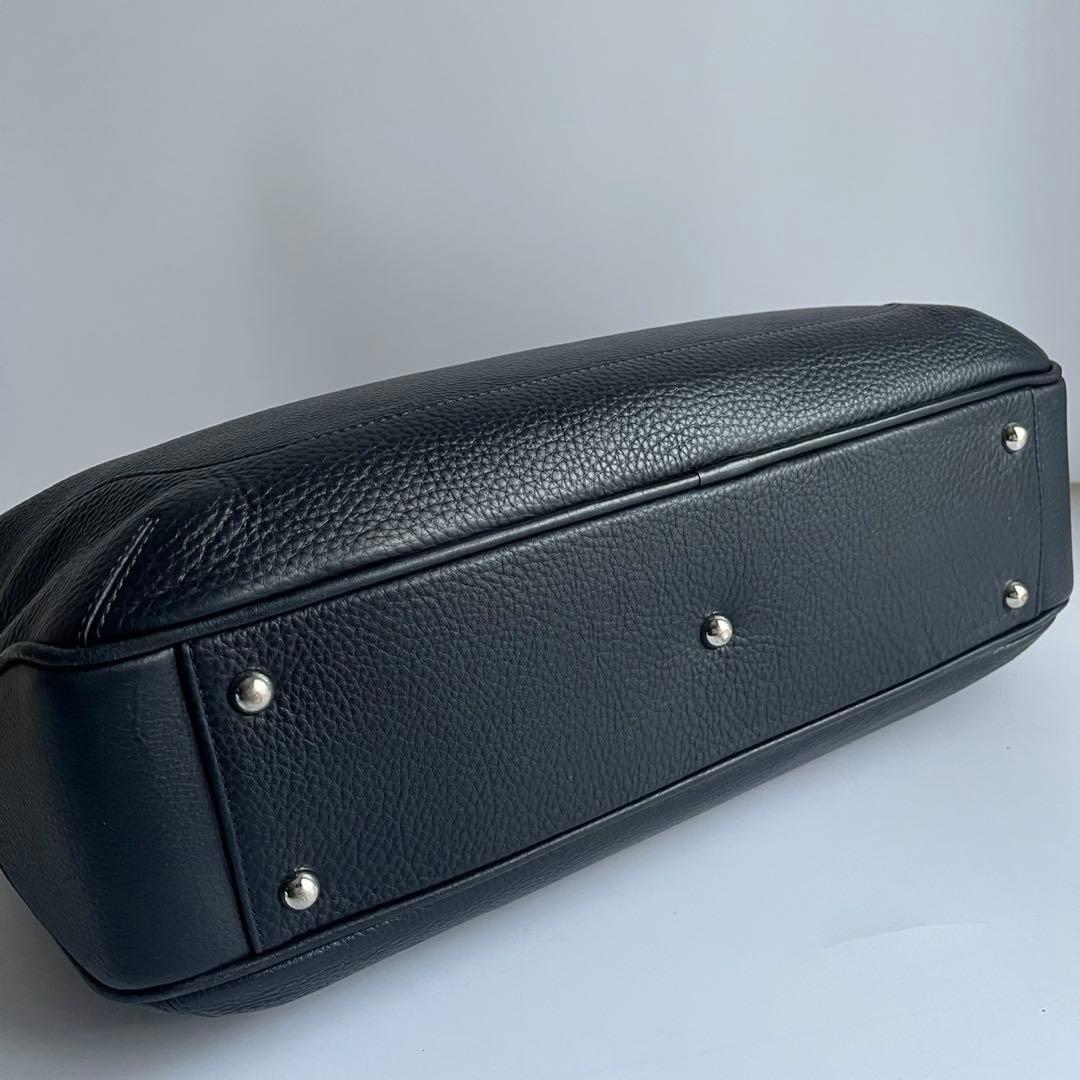 ✨未使用レベル✨　PELLE MORBIDA 　ビジネスバッグ　ネイビー　レザー