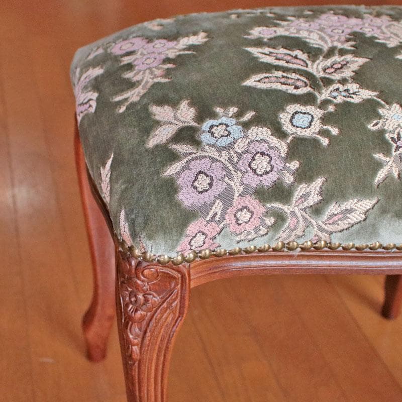 クラシック 金華山スツール グリーン オットマン 猫脚 602-450