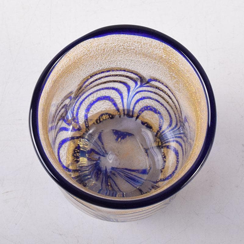 ガラス工芸 岩田久利作 盃 共箱 V R8713