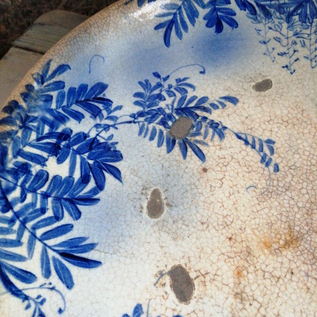 御深井焼 御深井釉絵付大皿 53cm 江戸後期｜御深井焼 御