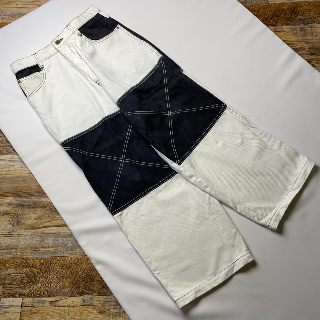 ドッグタウンバギーデニム白黒極太w31刺繍b系ストリートブラック