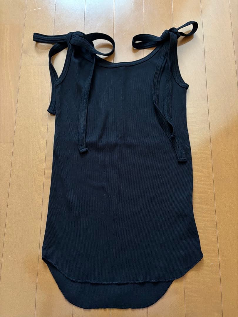 【新品未使用】THE SHISHIKUI ribbon cami/BLACK