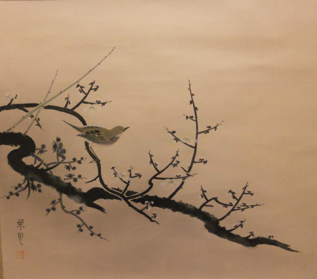 野口明 油彩画 額装品 淡き斜陽 昭和32年