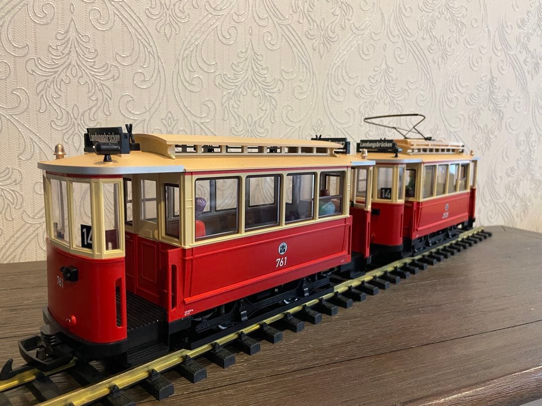 Gゲージ　LGB ハンブルグ路面電車2両セット