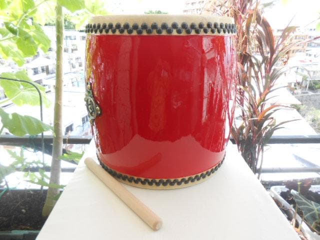 送料無料)39.980円 N沖縄大太鼓44cm撥付き エイサー必携