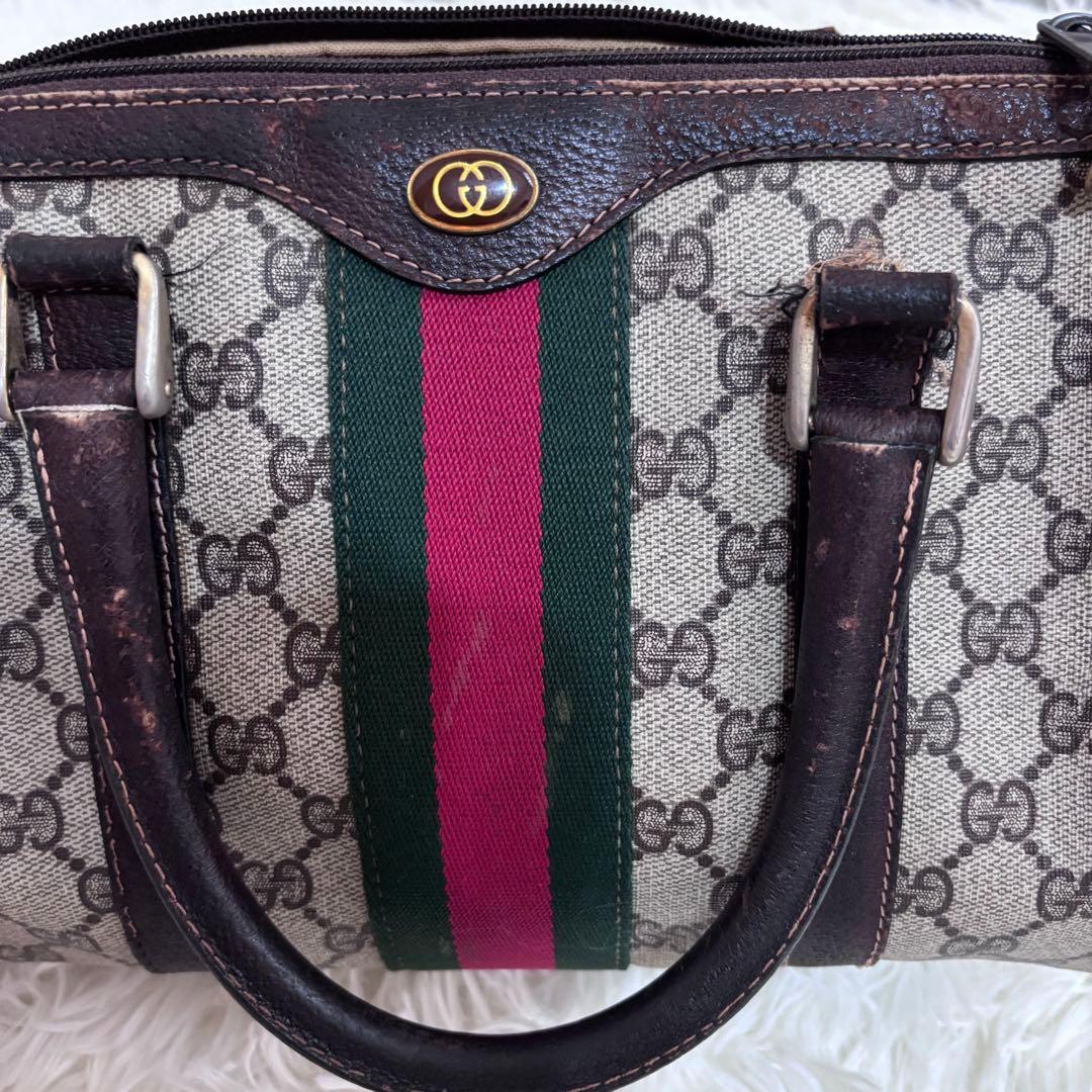 【GUCCI オールドグッチ】ミニボストン GG柄 シェリーライン