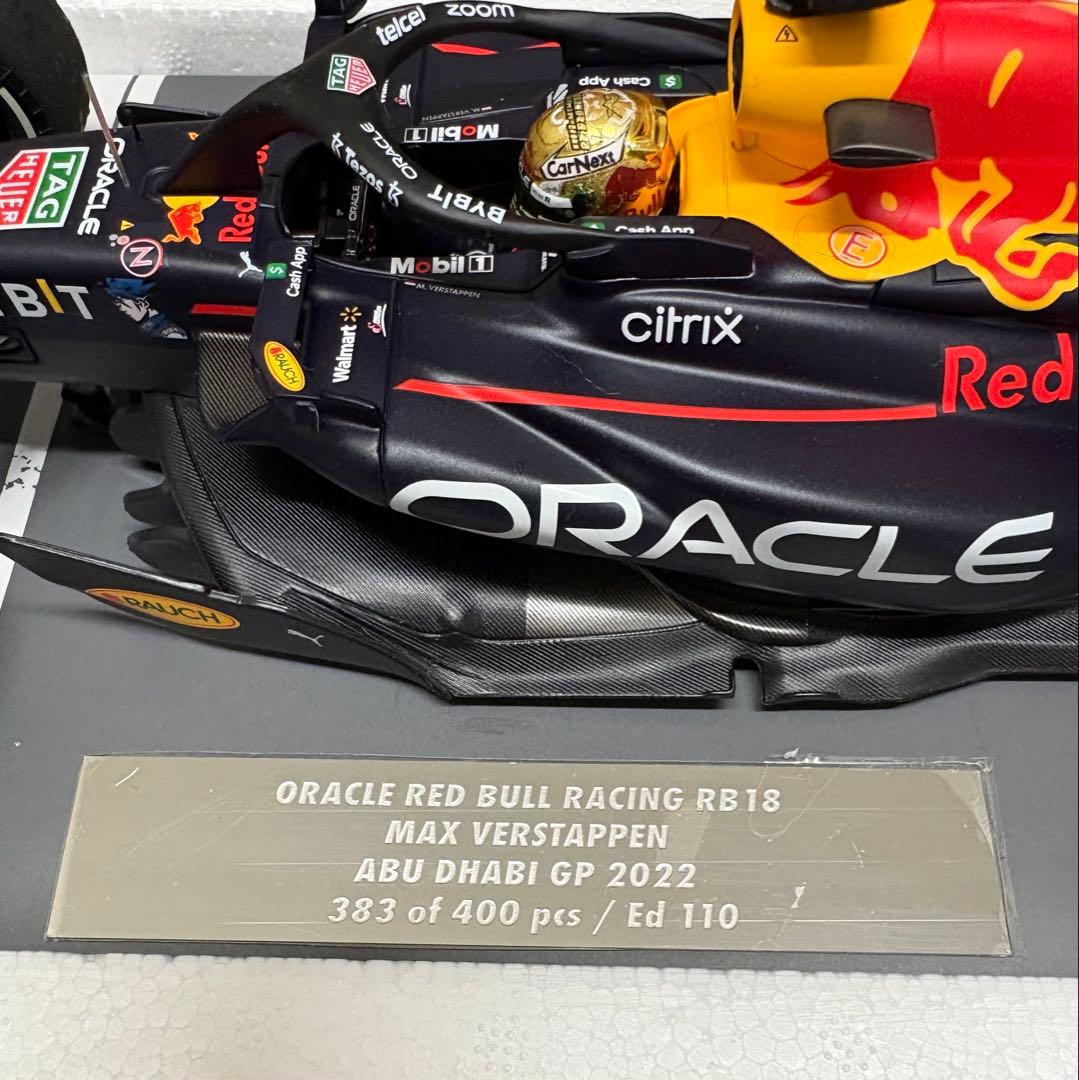 新品 MVショップ 1/18 マックス・フェルスタッペン 2022 アブダビ