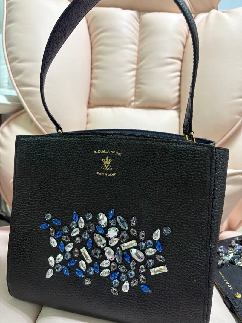 【美品】ADMJ スワロフスキー ハンドバッグ　ショルダー　キラキラ　バッグ