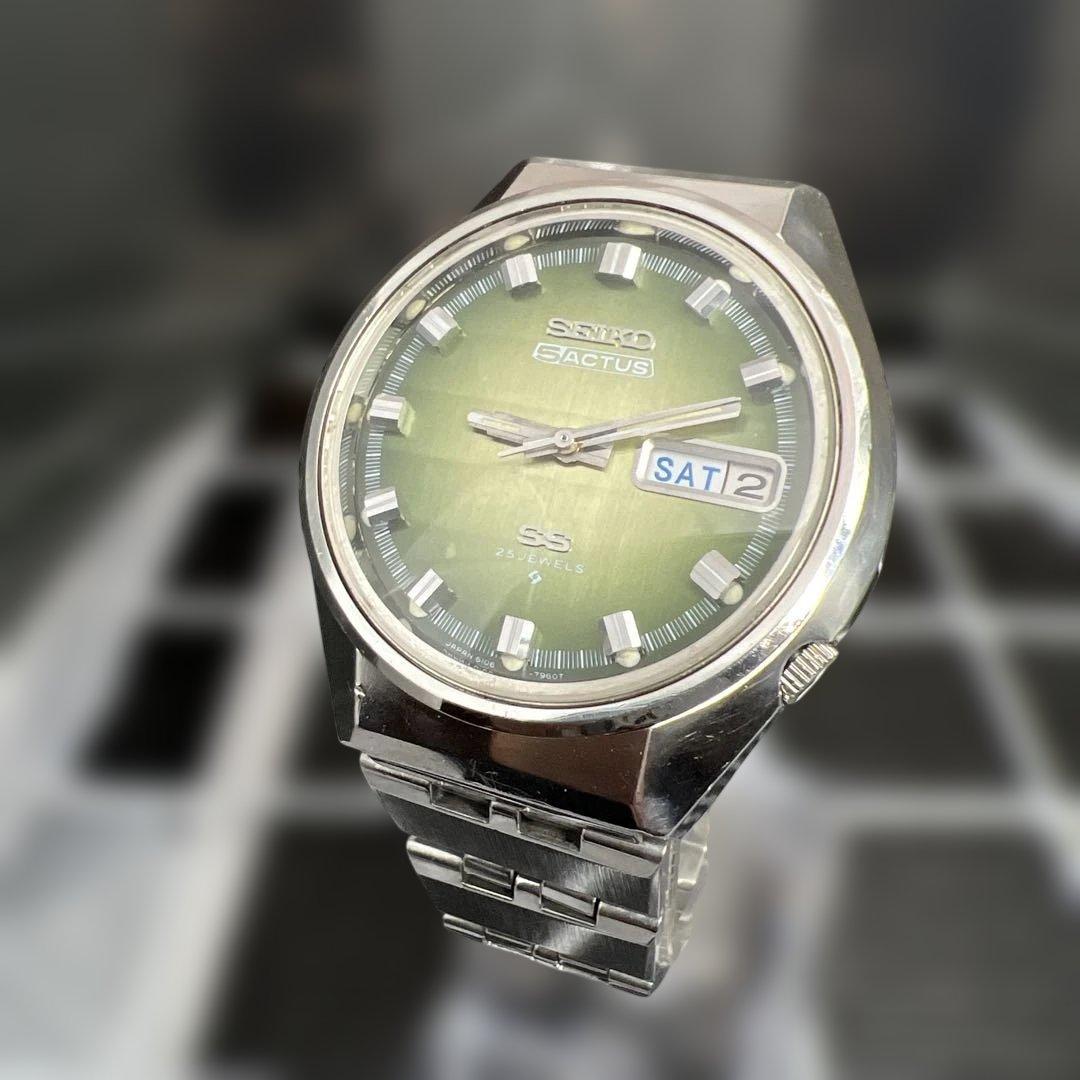 S03 セイコー ファイブ アクタス SS 1974年製 自動巻き グリーン