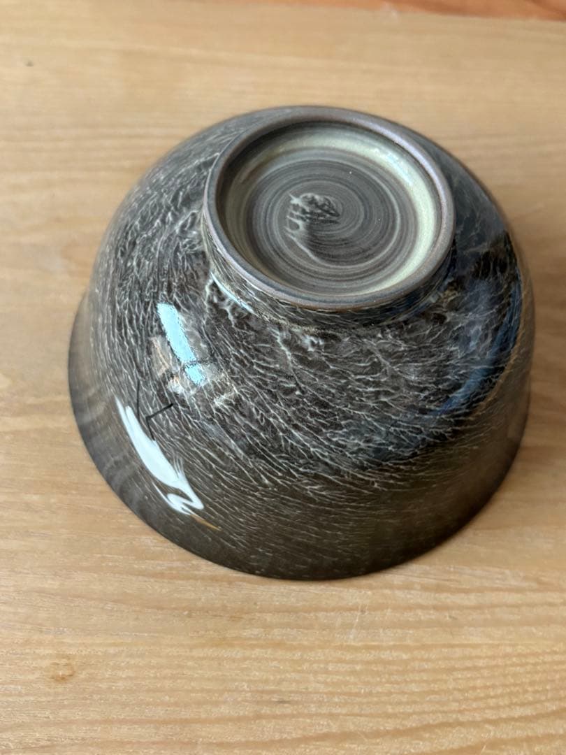 長崎県無形文化財 十三代？ 横石臥牛 現川焼 白鷺 茶碗