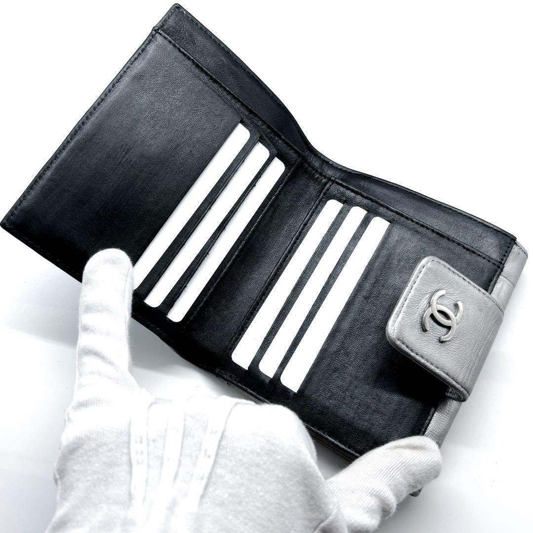 美品✨】シャネル 財布 アイコンライン Wホック 二つ折 SV - メルカリ