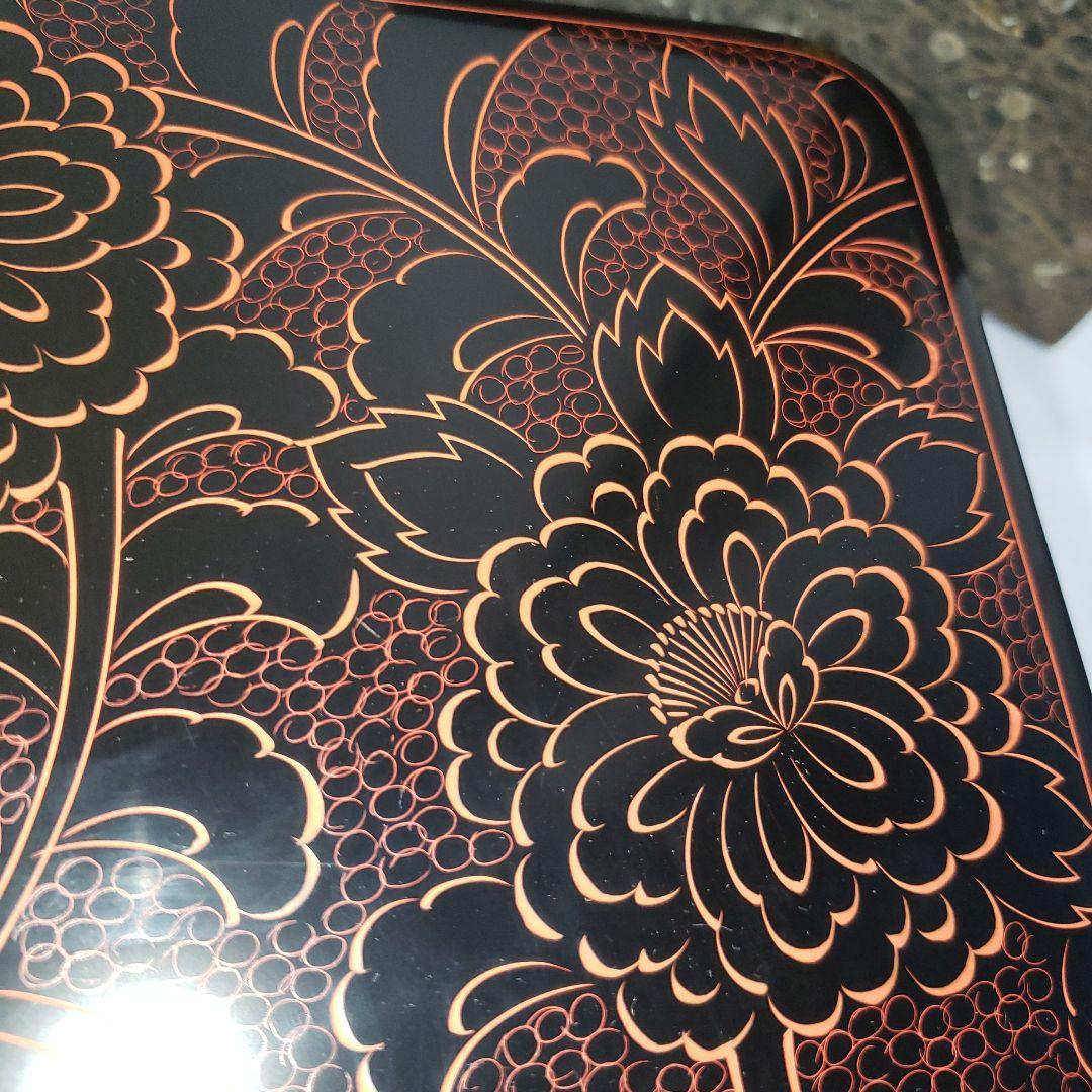 輪島漆器　漆器 花模様 二段重箱