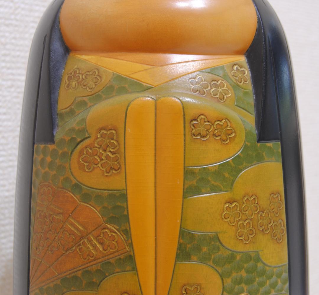 内閣総理大臣賞受賞作家 ☆ 吉田多加志 創作こけし「伊勢」 高27㎝ 立札