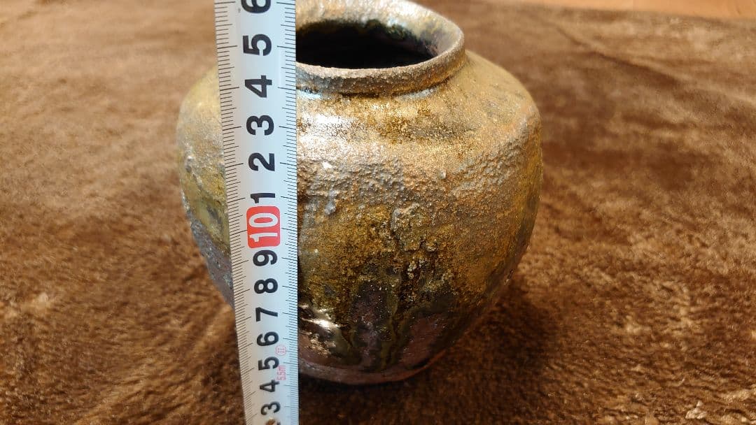 古越前越前焼釉薬壺花入薪窯西浦武山田和1客