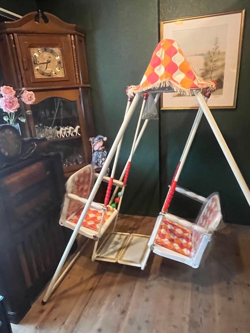 子供用 対面式 ブランコ ガーデン レトロポップ 昭和レトロ 当時物