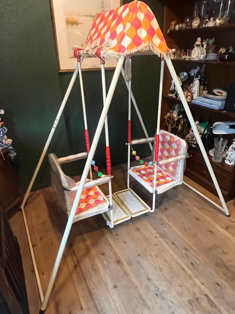 子供用 対面式 ブランコ ガーデン レトロポップ 昭和レトロ 当時物