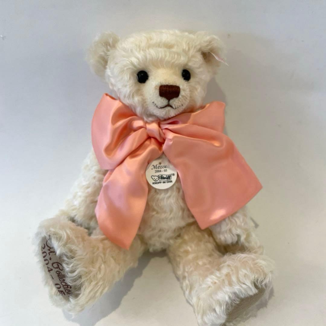 超レアSteiff シュタイフ マイセン コラボ クリームテディベア 皿付き