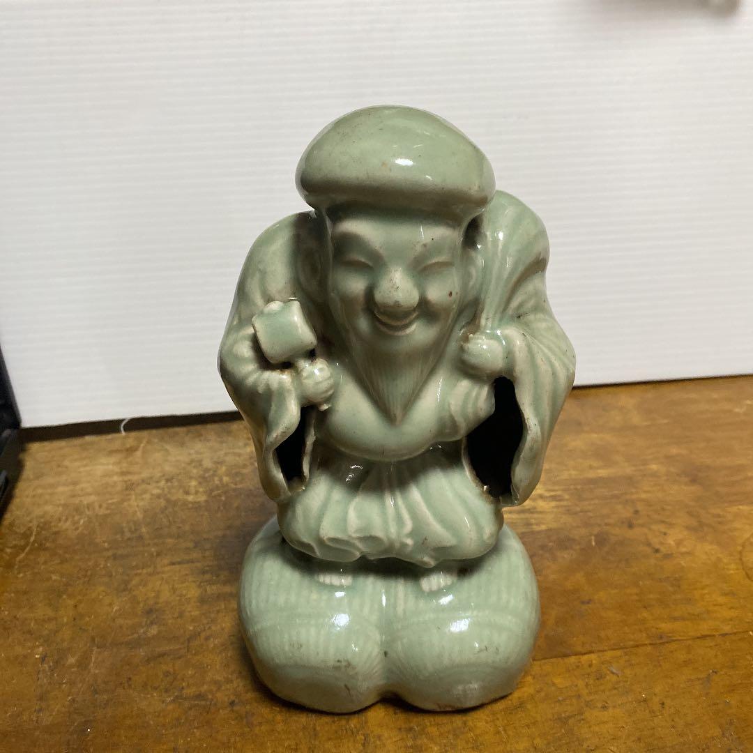 古伊万里青磁大黒天ふせ香炉 古伊万里青磁大黒天ふせ香炉