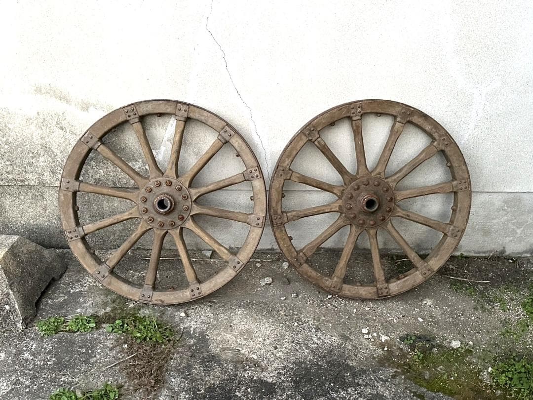 レア品 旧家 蔵出し 野戦砲 車輪 直径-約70cm 旧日本軍 大砲 骨董