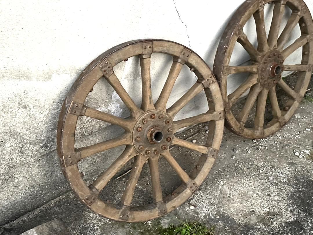 レア品 旧家 蔵出し 野戦砲 車輪 直径-約70cm 旧日本軍 大砲 骨董