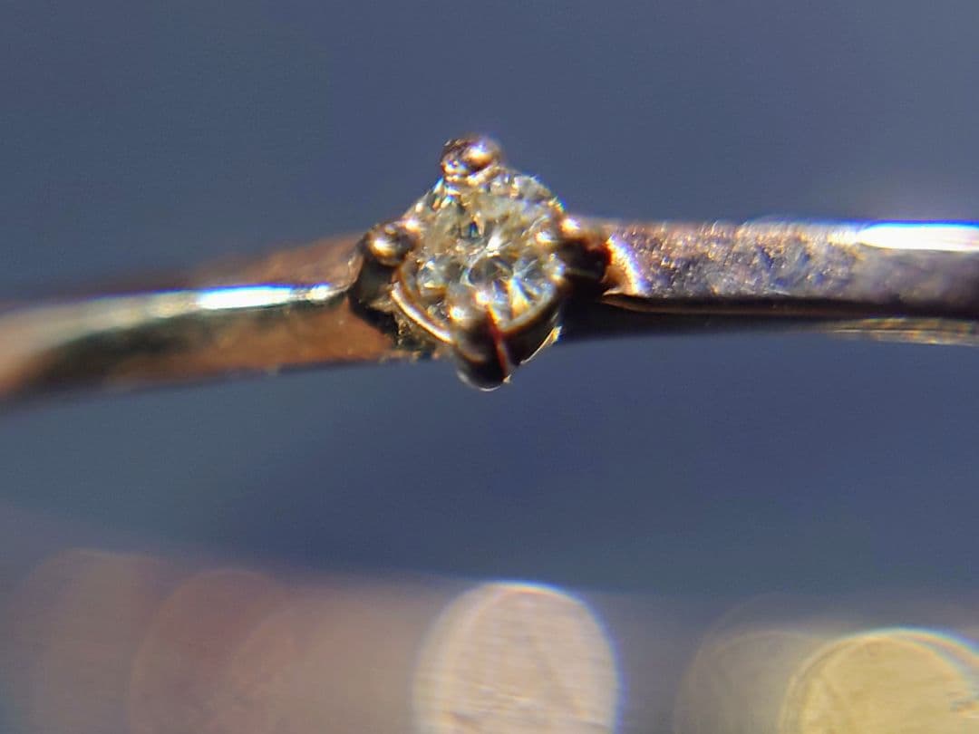 K10 12号 天然ダイヤ 指輪 リング ピンクゴールドピンキーリング