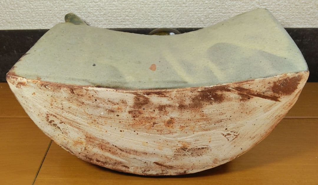 人間国宝 金城次郎 海老紋抱瓶 栞 共箱 美品 壺屋焼 壷屋焼 やちむん