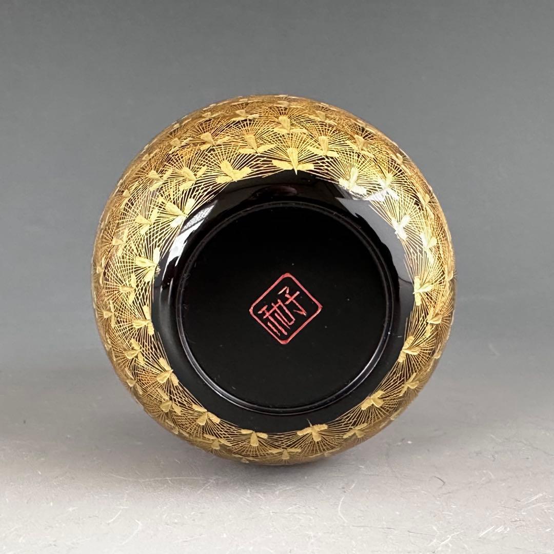 茶道具 輪島塗 沈金 松 中棗 谷内和子 共箱 石川県 漆芸 茶会 薄茶器