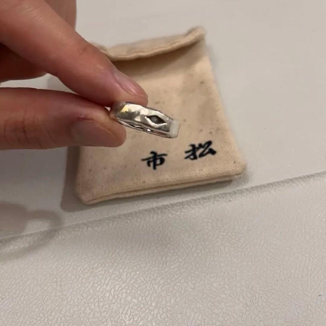 市松 シルバーリング10号