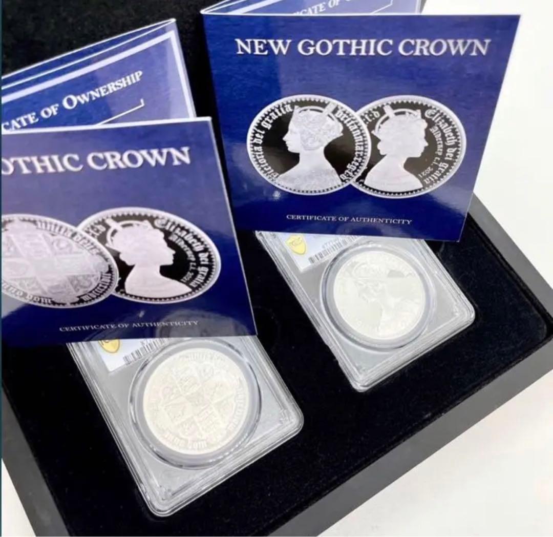 最高鑑定】2021 オルダニー ゴチッククラウン 銀貨 ゴシック ゴチック