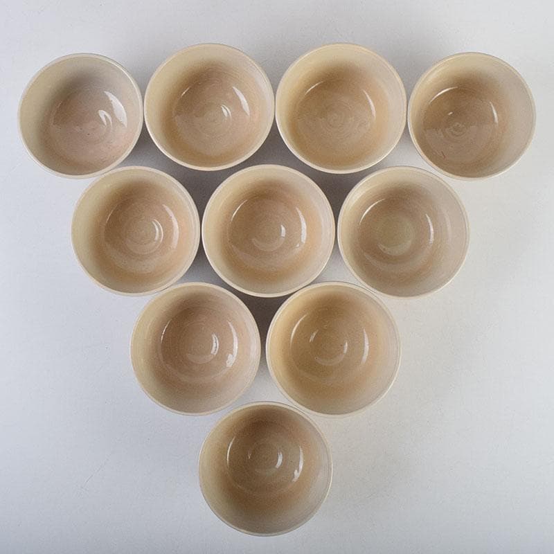 茶道具 犬山焼 犬山本窯 尾関作十郎造 数茶碗 十客 共箱