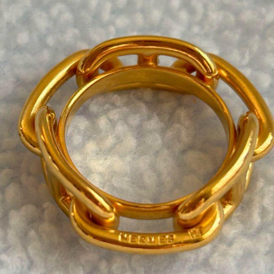 エルメス スカーフリング シェーヌダンクル ゴールド