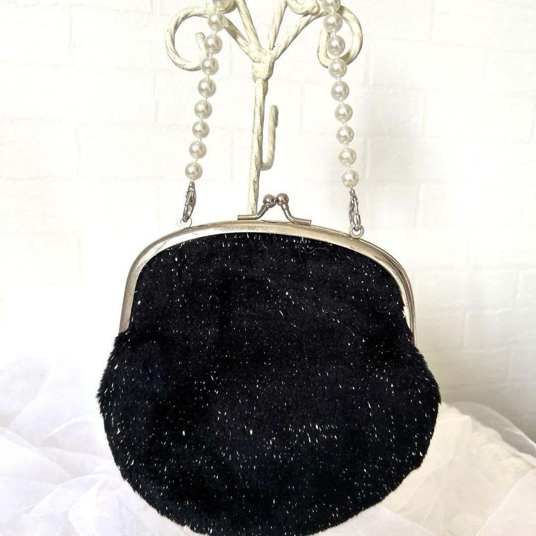 超レトロ‼️キティちゃんラメ入りパールがまぐちバッグ