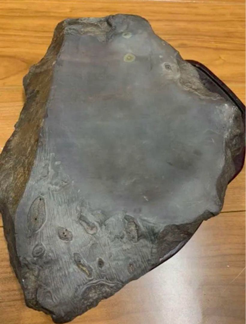 中国・書道具/名石 清時代文房四宝端渓硯/魚脳凍・天青色、赤紫色咽脂暈Y106