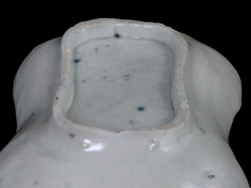 古伊万里　型刷印判　松葉に幾何学文様の図　変形皿　D228AS-CWj