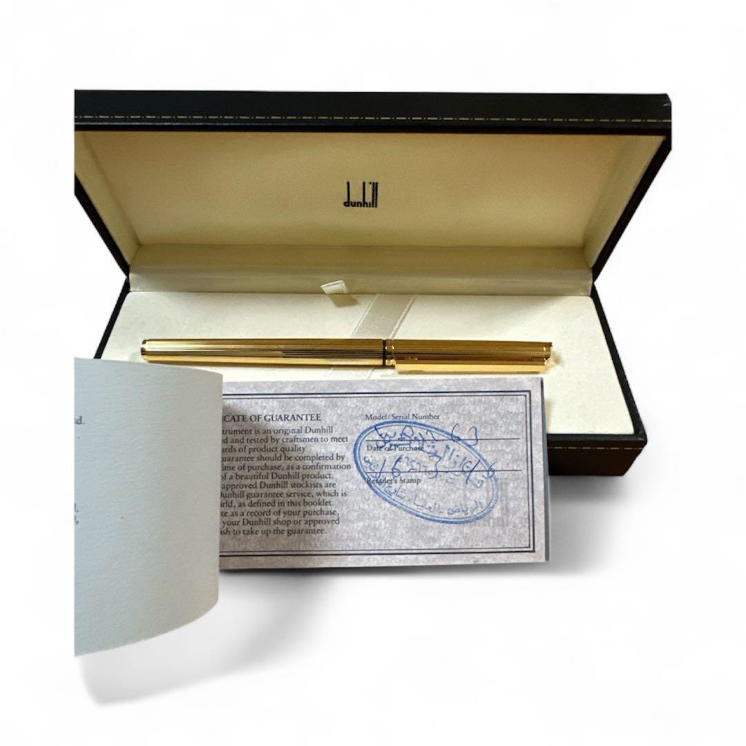 ダンヒル 万年筆 ゴールドプレート ペン先　14K 585 箱付き