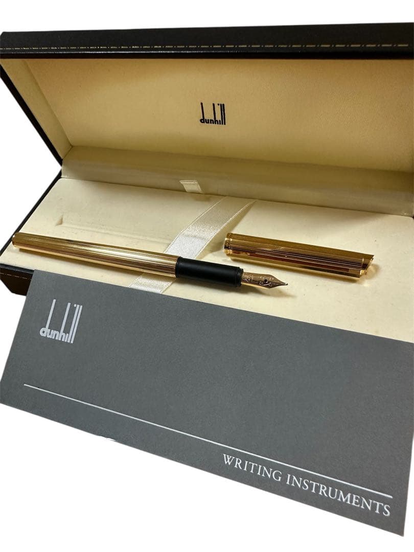 ダンヒル 万年筆 ゴールドプレート ペン先　14K 585 箱付き
