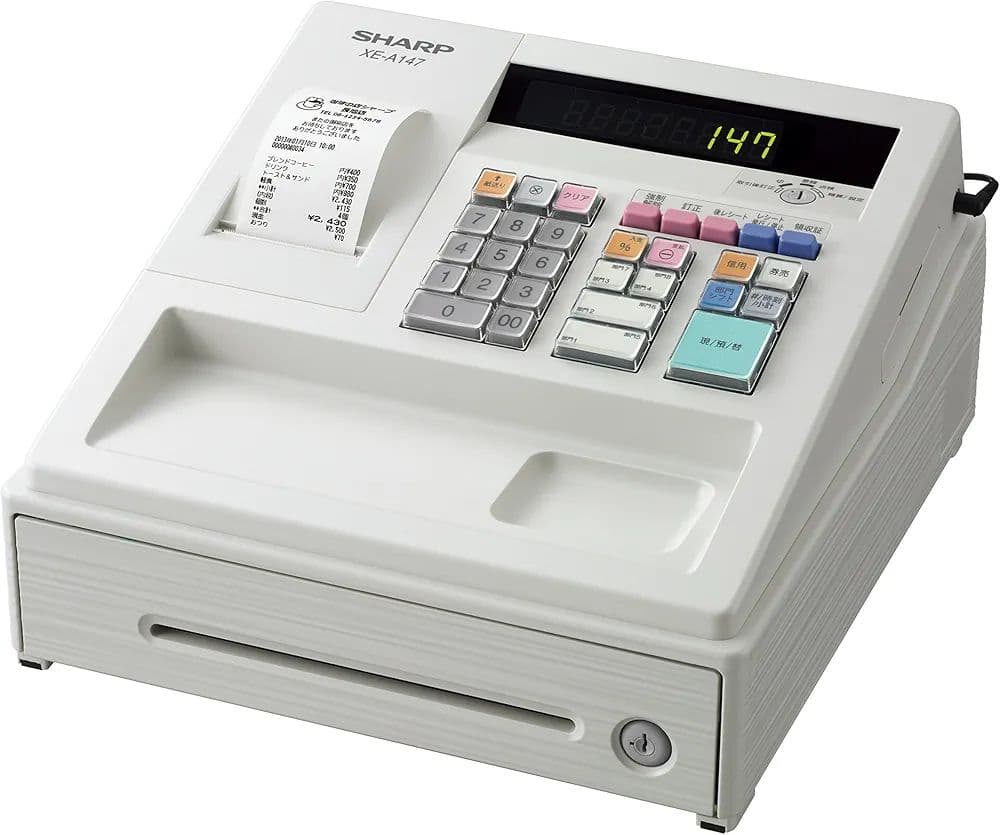 シャープ 電子レジスター XE-A147-W 鍵・取扱説明書付き ※r2※ 値下げ