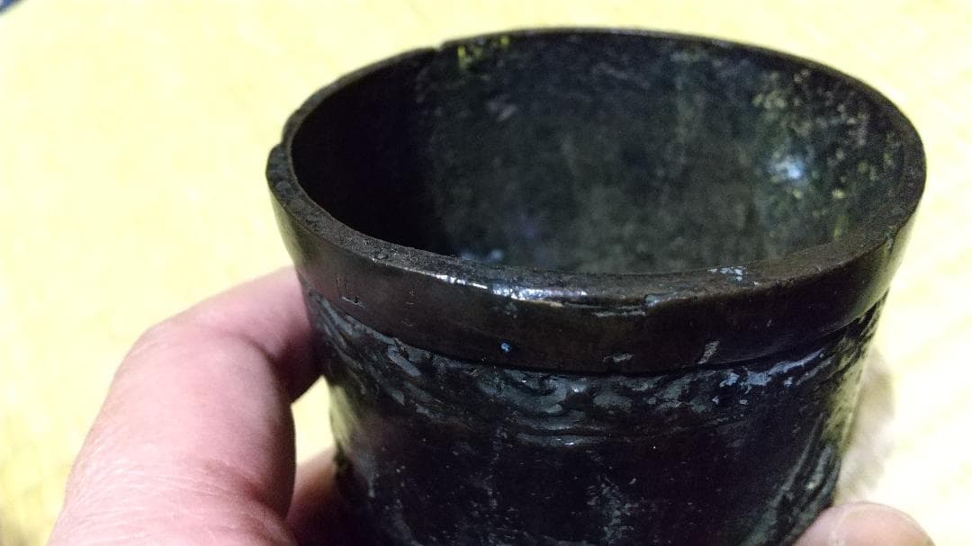 古銅　鹿図　筆筒　中国 or 和物？