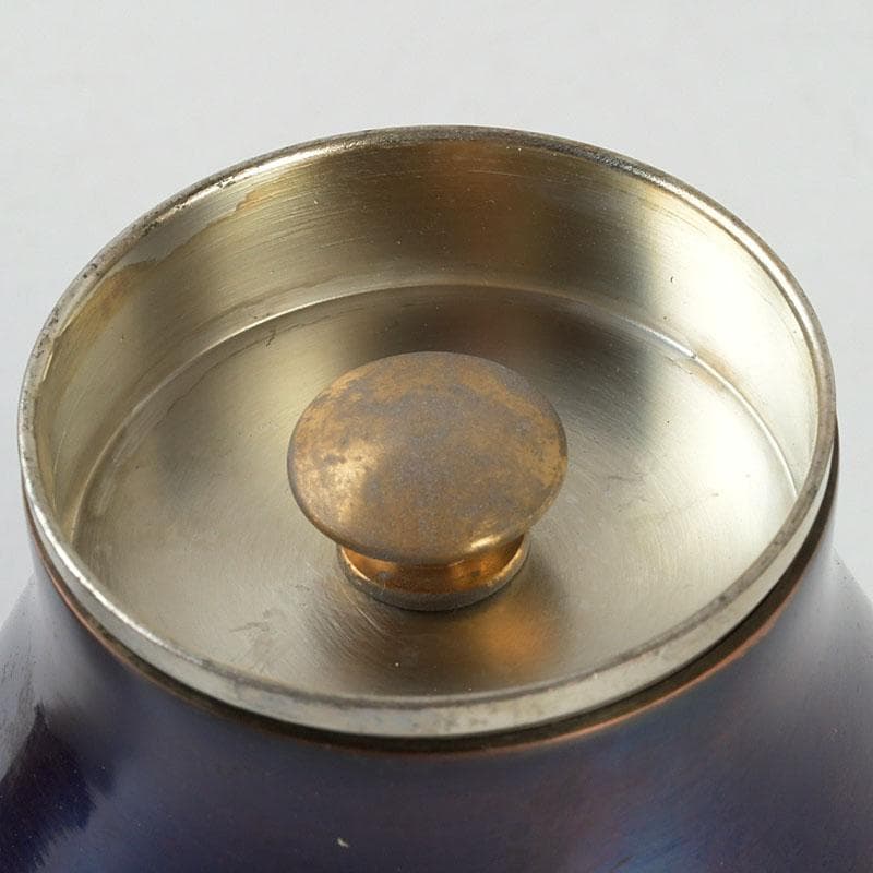 鎚打銅器 徳川 急須台セット 美幸堂 茄子形茶筒 2点まとめて