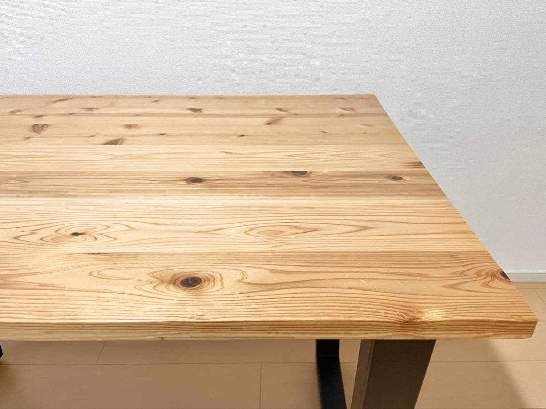 【KANADEMONO】 THE TABLE 無垢 杉×Black Steel