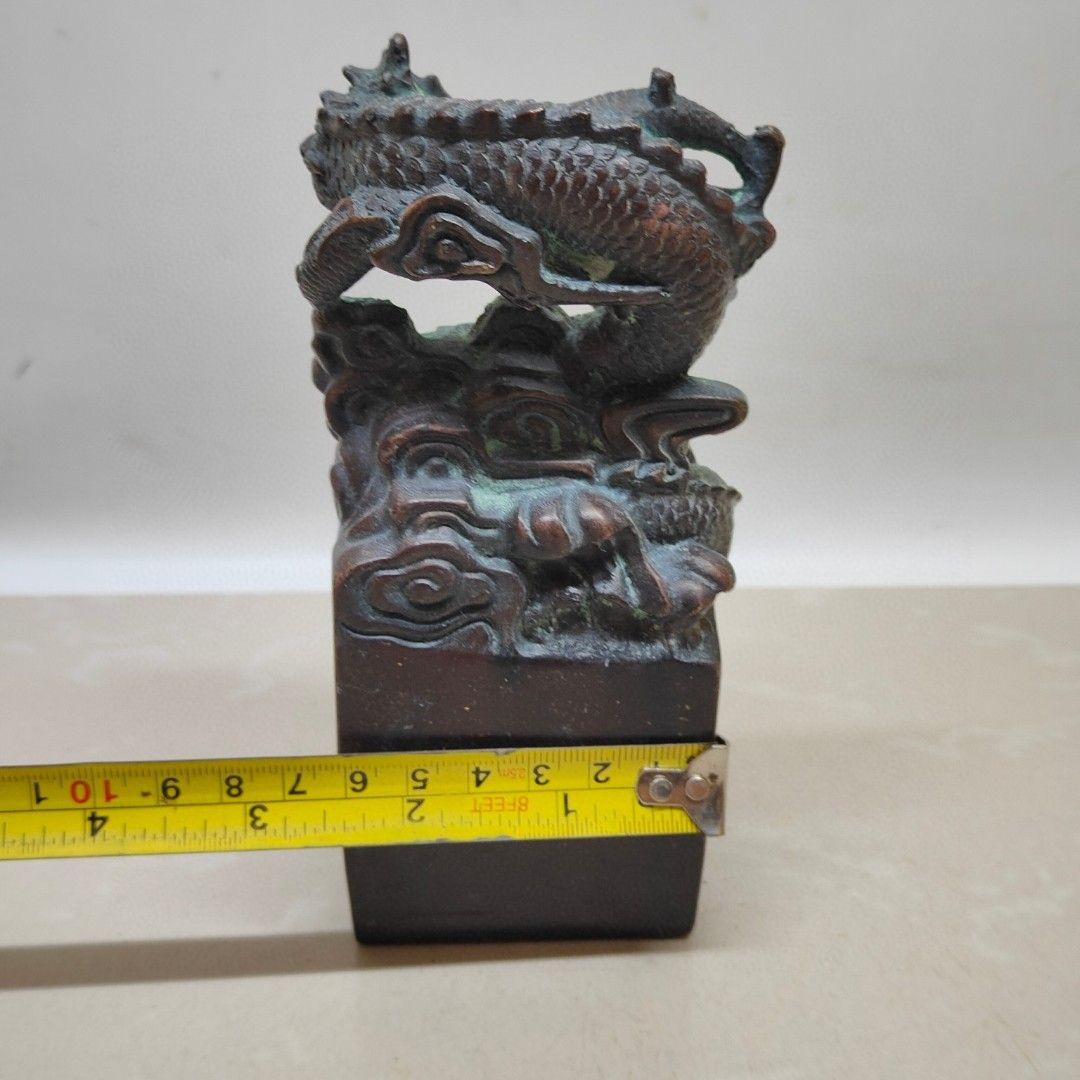 銅制 印章 竜行天下印 書道具 客間博古架 書卓 装飾品