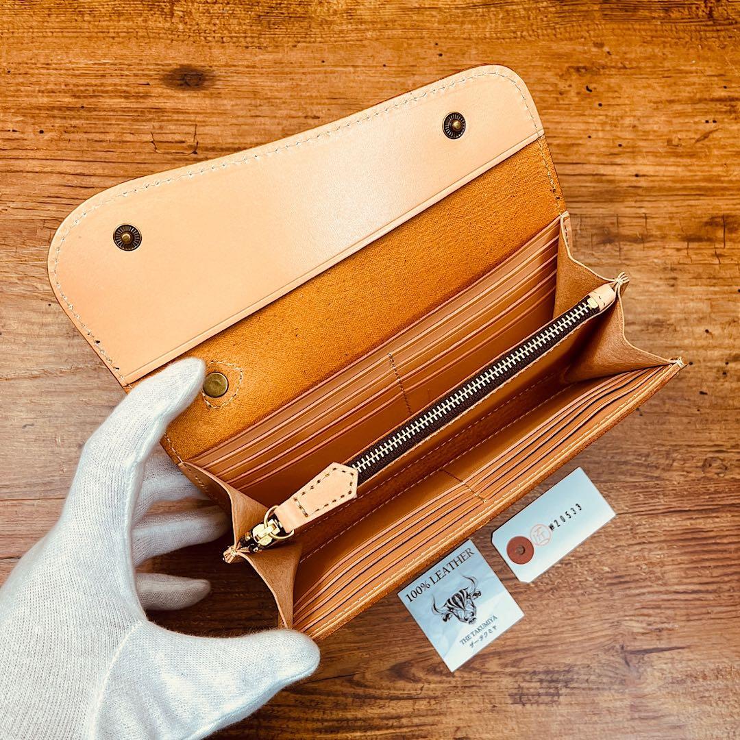 長財布 本革 ブライドルレザー メンズ ヌメ革　ロングウォレット　栃木レザー