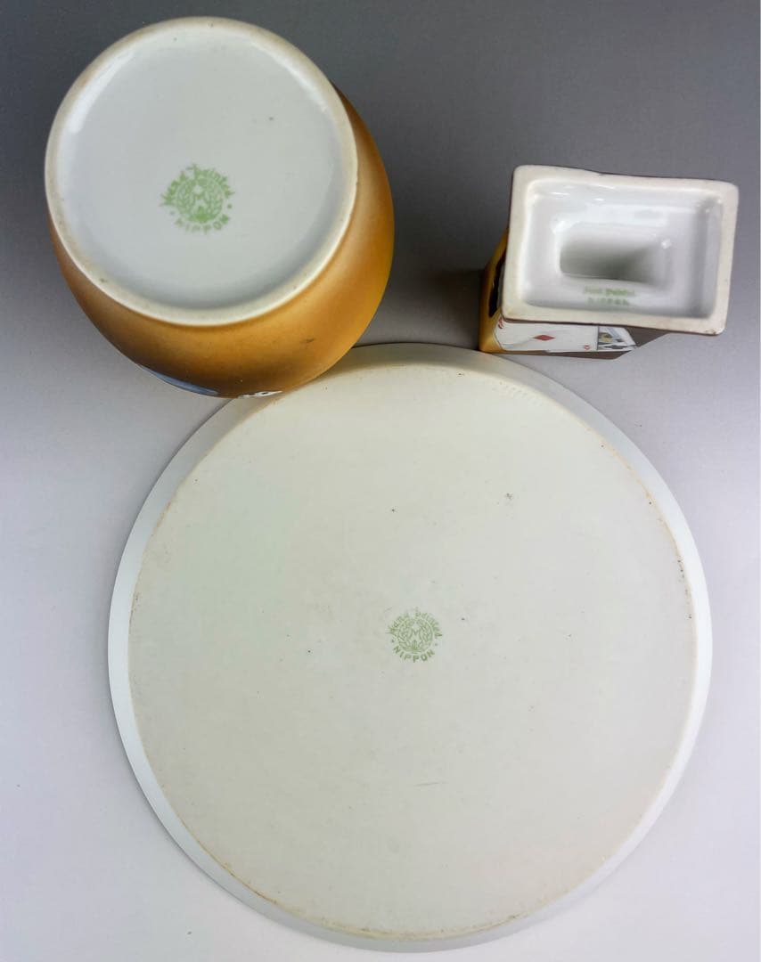 希少】オールドノリタケ トランプ紋 タバコ入れ マッチホルダー トレイ