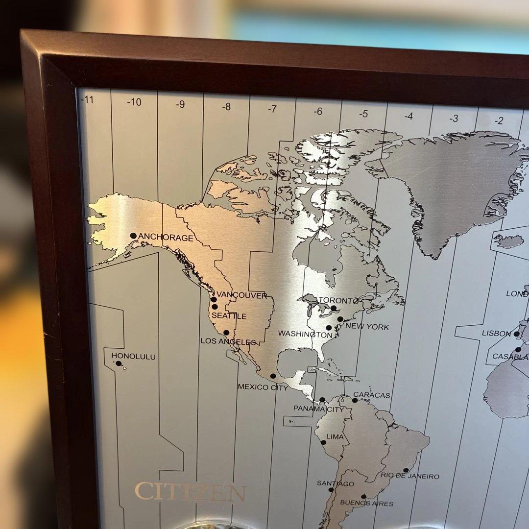 美品希少　CITIZEN シチズン ワールドタイムクロック 世界時計 掛け時計