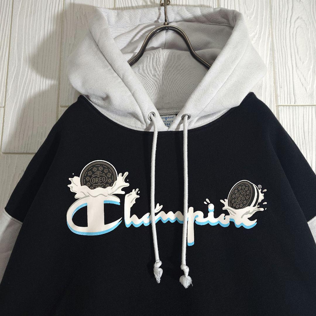 人気 チャンピオン リバースウィーブ スウェットパーカー 2XL ブラック 古着