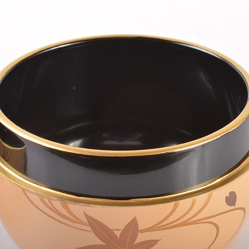 茶道具　山中塗　早見征一作　白漆　扇面流水蒔絵　平棗　共箱　V　6844