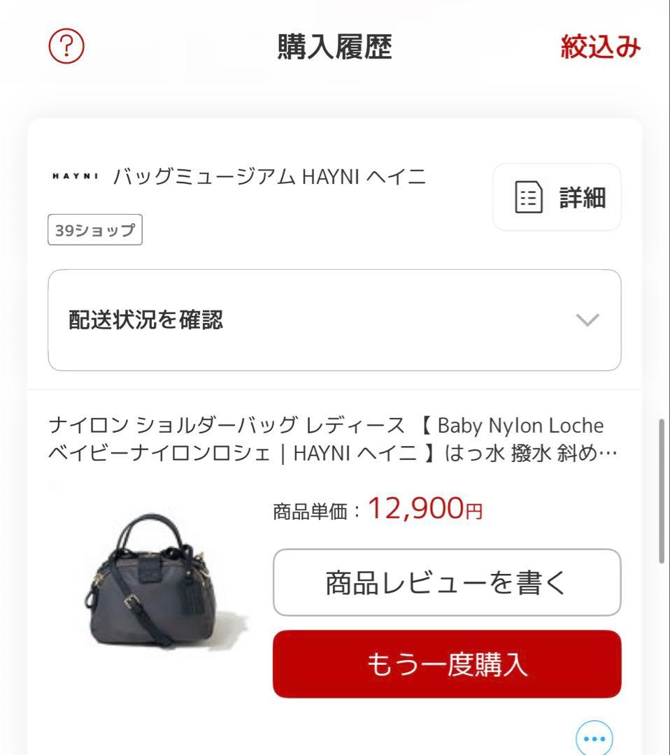 未使用　ヘイニ　HAYNI ベイビーナイロンロシェ　ショルダーバッグ　ミニ