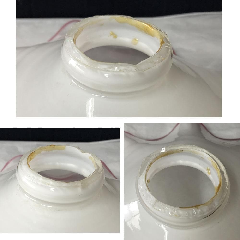 p007 電気の笠 ガラス 電笠 電傘 巾28.5cm 硝子 古ガラス 古