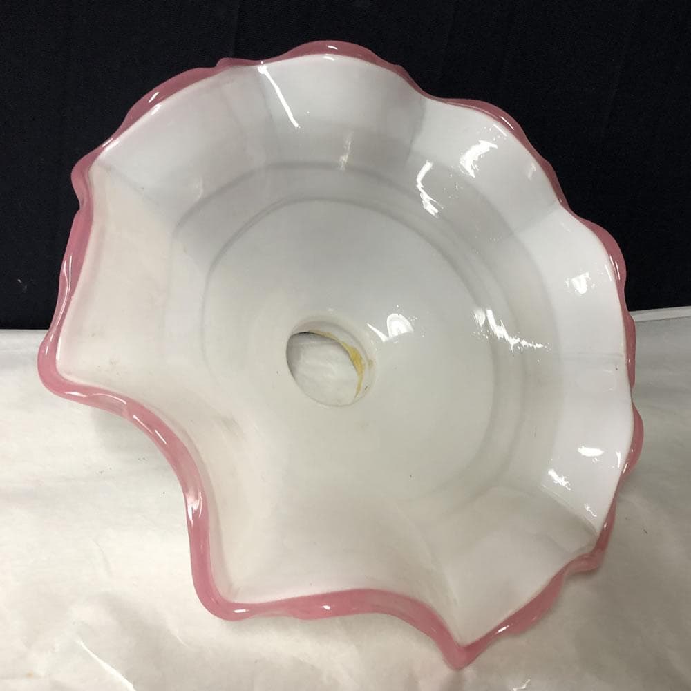 p007 電気の笠 ガラス 電笠 電傘 巾28.5cm 硝子 古ガラス 古